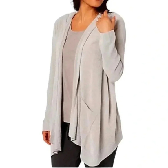 Barefoot Dreams CozyChic Ultra Lite Seashore Hoodie Cardigan - Picture 1 of 11